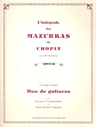 Mazurkas op.50 pour 2 guitares partition et parties