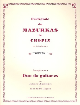 Mazurkas op.59 pour 2 guitares partition et parties