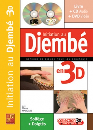 Manu Maugain, Initiation Djembe 3D Djembe Buch + CD + CD-ROM