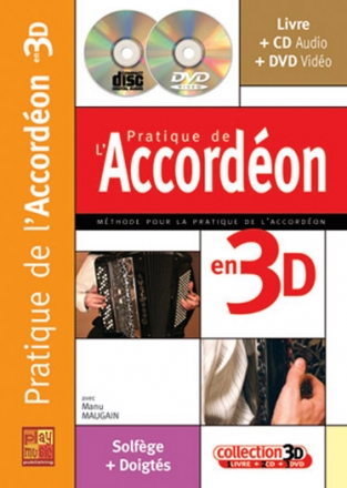 Manu Maugain, Pratique Accordeon 3D Accordion Buch + CD + CD-ROM