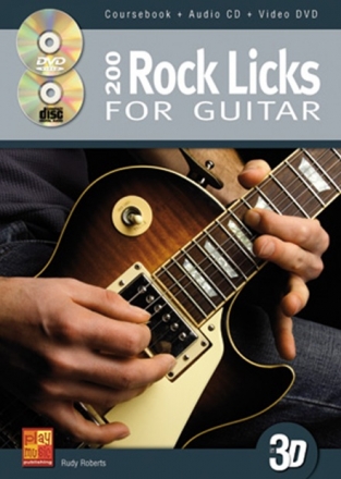 200 Rock Licks For Guitar In 3D (+CD+DVD) for guitar Coursebook