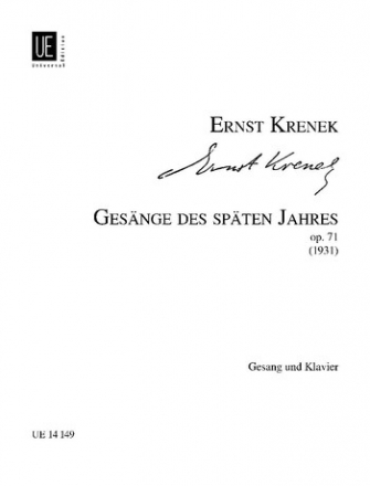 Gesnge des spten Jahres fr Gesang und Klavier