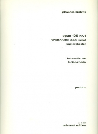 Opus 120 Nr. 1 fr Klarinette oder Viola und Orchester Partitur