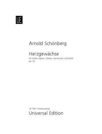 Herzgewchse op. 20 fr hohen Sopran, Celesta, Harmonium und Harfe Klavierauszug