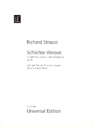 Schlichte Weisen op.21 TrV160 fr Gesang (tief) und Klavier Partitur (dt/en)