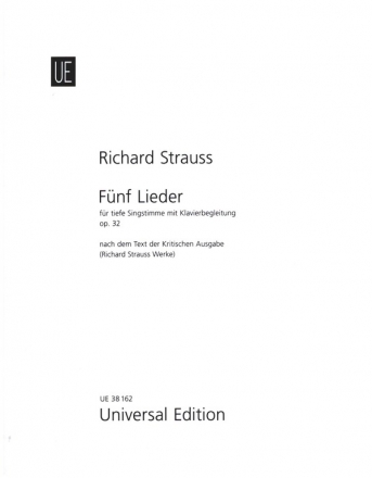 5 Lieder op.32 fr Gesang (tief) und Klavier Partitur