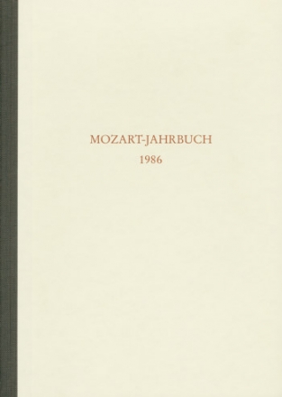 Mozart-Jahrbuch 1986 Mozart 1784