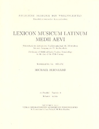 Lexicon musicum latinum medii aevi Faszikel 11 lichanos - minuo