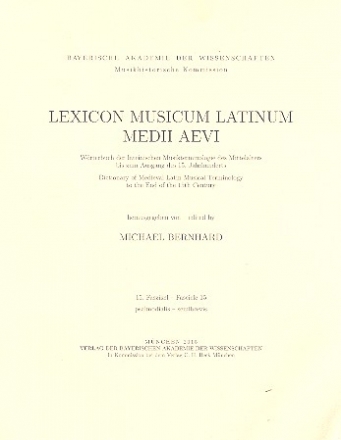 Lexicon musicum latinum medii aevi Faszikel 15 psalmodialis - semibrevis