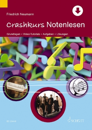 Crashkurs Notenlesen (+online material) Grundlagen - Video-Tutorials - Aufgaben - Lsungen