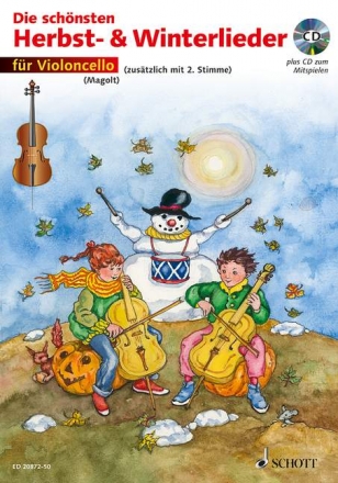 Die schnsten Herbst- und Winterlieder (+CD) fr 1-2 Violoncelli Spielpartitur