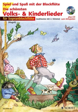 Die schnsten Volks- und Kinderlieder (+CD) fr 1-2 Sopranblockflten