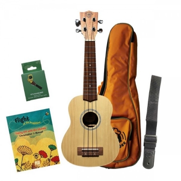 BUS50 Soprano Ukulele Pack - English Language  Set (Farbige Box, Ukulele, Tasche, Tuner, Gurt, Buch)