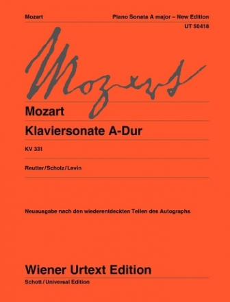 Sonate A-Dur KV331 fr Klavier Neuausgabe 2016