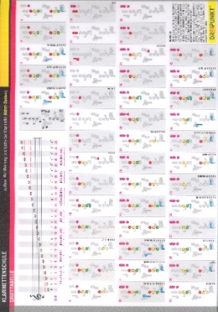 Info-Tafel Klarinettenschule (Bhm-System) Din A4, laminiert
