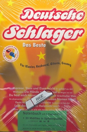 Deutsche Schlager - das Beste (+2 CD's +GM/XG/XF-Midifiles auf USB-Stick): Songbook Klavier/Keyboard/Gesang/Gitarre