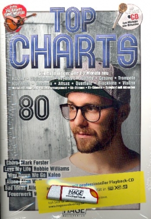 Top Charts 80 (+CD +Midifiles auf USB-Stick) fr C-, B-, Es- Instrumente, Klavier, Gitarre, Songtexte mit Akkorden