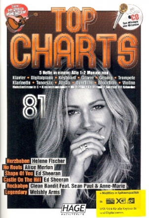 Top Charts 81 (+CD +Midifiles auf USB-Stick): fr C-, B-, Es- Instrumente, Klavier, Gitarre, Songtexte mit Akkorden