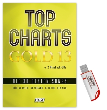 Top Charts Gold Band 13 (+2 CD's +Midifiles auf USB-Stick): Songbook Klavier/Keyboard/Gesang/Gitarre