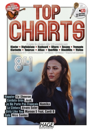 Top Charts 84 (+CD): fr C-, B-, Es- Instrumente, Klavier, Gitarre, Songtexte mit Akkorden