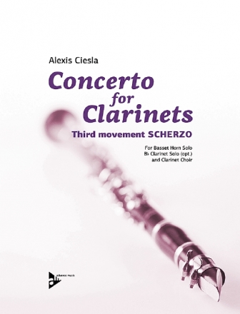 Scherzo from Concerto for Clarinets  for basset horn solo, clarinet solo (opt), clar choir score and parts