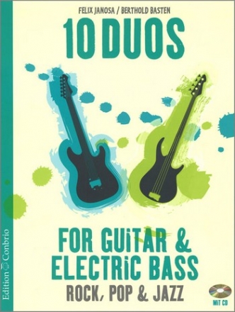 10 Duos (+CD): fr Gitarre und E-Bass Spielpartitur in Noten/Tabulatur