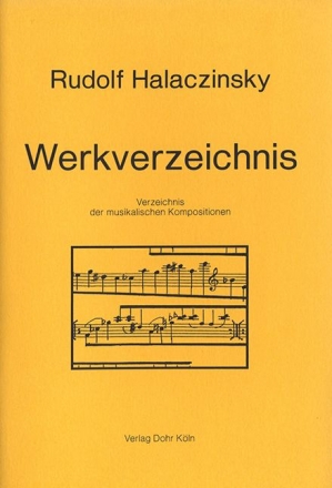 9783925366451 Rudolf Halaczinsky: Werkverzeichnis -Verzeichnis der mus