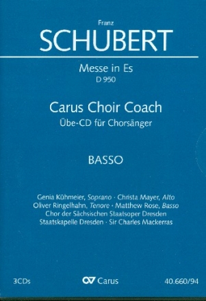 Messe Es-Dur D950 - Chorstimme Bass  3 Playalong-CD's