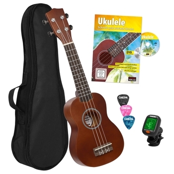 Ukulele-Set fr Sopran-Ukulele (dt/en/sp/fr) (Buch +Online Audio +Instrument +Tasche +3 Picks +Tuner)