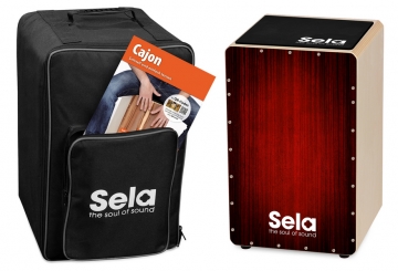 Varios Bundle Red  (Cajon, Rucksack, Pad und Schule)  Sela