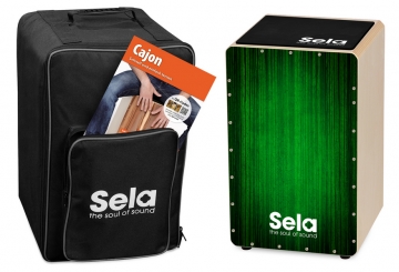 Varios Bundle Green (Cajon, Rucksack, Pad und Schule)  Sela