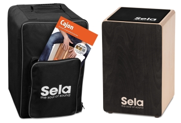 Primera Black Bundle (Cajon, Rucksack, Pad und Schule)  Sela