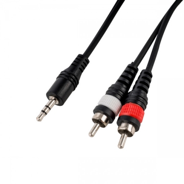 Audio Kabel Stereo 1 m  (2x Chinch male / 3,5 mm Klinke)