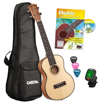 Ukulele-Set Premium Mahagoni fr Tenor-Ukulele (dt) (Buch +CD +Instrument +Tasche +3Picks +Tuner)