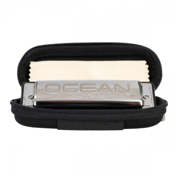 Ocean Rock Blues Mundharmonika in F-Dur, schwarz (inkl. stylischem Softcase und Putztuch)