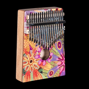 Art Series Kalimba 17 'Flower Power' (inkl. Tragetasche mit Schlaufe, zustzliche Stofftasche und Stimmhammer)