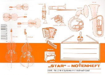 Notenheft Elementarheft DIN A5 quer mit Violinschlssel 4 Systeme 16 Seiten