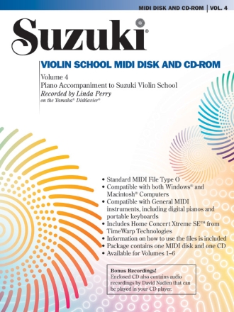 Suzuki Violin School vol.4 Midi-Disk + CD-ROM Piano Accompaniment