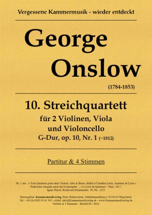 Streichquartett G-Dur Nr.10 op.10,1  Partitur und Stimmen