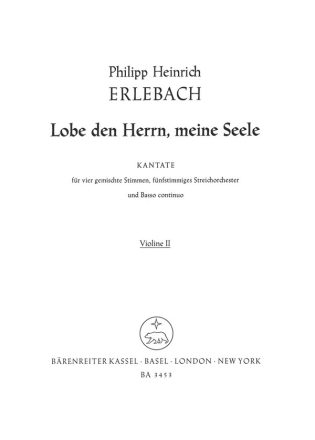 Lobe den Herrn meine Seele fr gem Chor, Streichorchester und Bc Violine 2