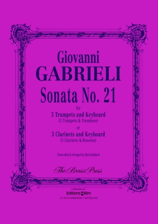 Sonata no.21 for 3 trumpets (clarinets) and keyboard parts