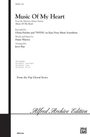 Music of my Heart for mixed chorus and piano (guitar, bass and drums, ad lib) score