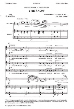 Edward Elgar, The Snow SATB and Accompaniment Chorpartitur