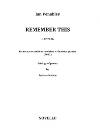 Ian Venables, Remember This (Score) ST and Piano Quintet Buch