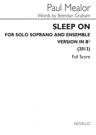 Paul Mealor, Sleep On (In B-Flat) Soprano, Flute, Harp, String Quartet and Chimes Partitur