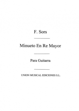 Minuet En Re Mayor D Major Gitarre Buch