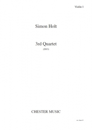 Simon Holt: 3rd Quartet (Score)  Score