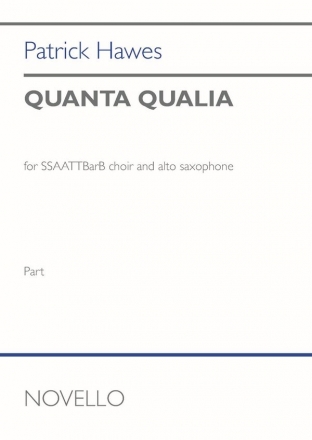 Patrick Hawes, Quanta Qualia (Alto saxophone part) Alto Saxophone Stimme