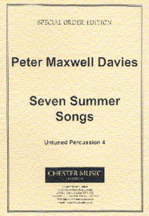 Peter Maxwell Davies, Seven Summer Songs - Untuned Percussion 4 Percussionensemble Stimme