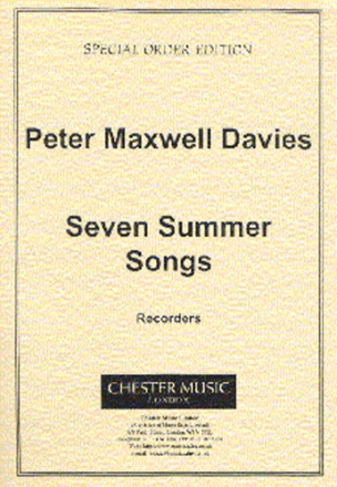 Peter Maxwell Davies, Seven Summer Songs - Recorder Percussionensemble Stimme